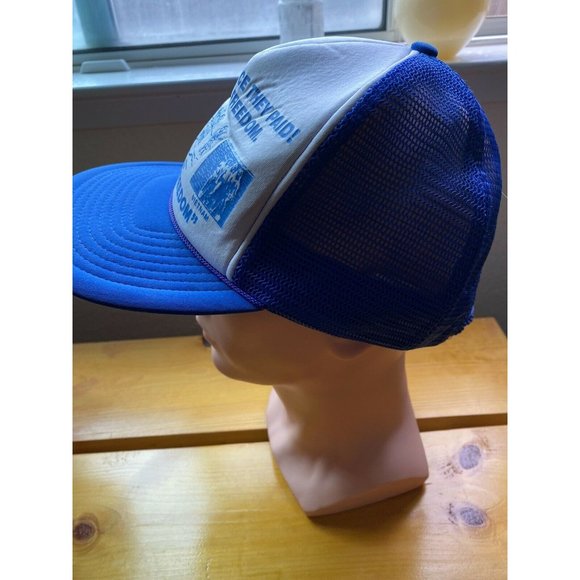 Blue White Veterans Trucker Hat Freedom War Man Woman Adjustable Mesh Snapback - Picture 7 of 12